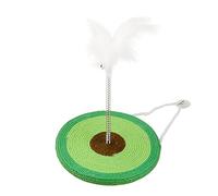 ZwaitL Tablero rascador para Gatos de Juguete con Vaso de Plumas, Tablero rascador para Cuidado de los Gatos, Resistente a los arañazos, casa de cartón para rascar de sisal, Forma Redonda, Redonda
