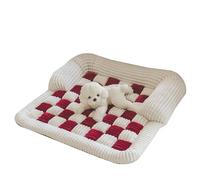 ZwaitL Tumbona para mascotas con cojines de espuma de huevos, tapete de felpa para perro, fácil de limpiar, antideslizante, cojines para dormir