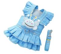 ZwaitL Vestido brillante con arnés para perro con correa para razas pequeñas, chaleco de entrenamiento para caminar para actividades cómodas y al aire libre