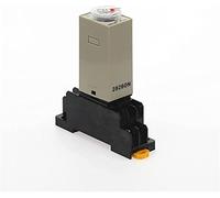 ZWAPHOBPA Perilla giratoria de relé 1s/5s/10s/30s/60s/3m/5m/10m/30m Relé del Tiempo Temporizador AC 380V H3Y-2 con Base(0-30 Seconds AC380V)