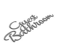 Zwayve Cartel para puerta con texto en inglés "Guest Bathroom", autoadhesivo, color gris