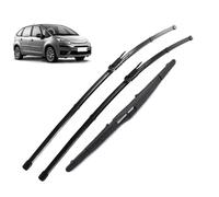 ZWBC Juego De Escobillas Limpiaparabrisas Delanteras Y Traseras para Citroën C4 Hayon MK1 5 Ports 2004-2010, Durable Parabrisas Ventana Lluvia Cepillos