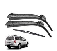 ZWBC Juego De Escobillas Limpiaparabrisas Delanteras Y Traseras para Pathfinder R51 24"+18"+12 2005-2012, Durable Parabrisas Ventana Lluvia Cepillos