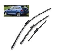 ZWBC Juego De Escobillas Limpiaparabrisas Delanteras Y Traseras para Skoda Rapid 2012-2016, Durable Parabrisas Ventana Lluvia Cepillos