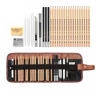 Zwbfu Juego de lápices de 29 Piezas para Dibujar, Dibujar, Dibujar, lápiz de carbón, Arte, Suministros de Arte Profesionales con Bolsa de alenamiento, Bolsa, Herramienta de Dibujo de Retrato, Gran
