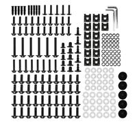 ZWBHNB 210 Tornillos para Parabrisas De Motocicleta para Suzuki GSXR 600 750 1000 K1-K8 Kit Tuercas Y Pernos Carrocería Aleación Aluminio M6 M5 Kit Completo De Tornillos Carenado(Negro)