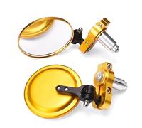 ZWBHNB Espejos Retrovisores Laterales para Motocicleta, Redondos Y Plegables, para Suzuki GSF600, Bandit, Burgman 400, GS1000 Y GS500E. Espejo Decorativo(Oro)