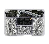 ZWBHNB Kit De 190 Tornillos para Carenado Motocicleta para Suzuki GN125 Completo, Arandelas Y Tuercas para Soporte Protección Kit Completo De Tornillos Carenado(Plata)