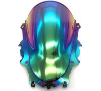 ZWBHNB Parabrisas Motocicleta para YZF-R3 YZF-R25 2019-2023 Deflectores Visera Doble Burbuja Sport Racing con Carenado Viento Y Alerón Extensión Spoiler(Arcoíris)