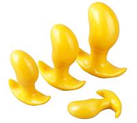 ZWBHSH Plug Anal Amarillo Consolador Anal Silicona Suave Plug Anal Butt Plug Dilatador De Ano con Mango para Hombres Y Mujeres Masturbador Bdsm Juguetes Sexuales para Parejas,XL