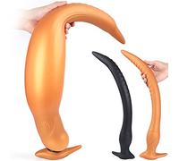 ZWBHSH Plug Anal Inflable Grande Super Largo Plug Anal Consolador Gigante Gel De Sílice Líquido Butt Plug Ano Dilatador Estimulador Vaginal para Hombres Y Mujeres Masturbador,Gold hohl,S