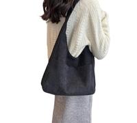 ZWCSHUU 1 bolso de mano pana gran capacidad for mujer, hombro for ir al trabajo Bolso De Pana(Black)