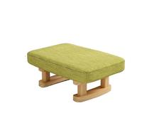 ZWCSHUU Banco de meditación Taburete pequeño de Madera con reposapiés y Almohadilla, Cuadrado, for el hogar, Sala Estar, Pasillo, sofá(Green)