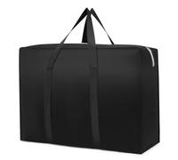 ZWCSHUU Bolsa de Almacenamiento para Cojines Jardín Bolsa Plegable de Gran Capacidad for Guardar Ropa y colchas, Resistente al Polvo extraíble, for Viajes mudanzas, Ahorra Espacio(Black,60X40X25cm)