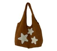 ZWCSHUU Bolso bandolera de pana con estampado estrellas for mujer, bolso mano informal, sencillo, gran capacidad, for hombro, for chica, for viaje, escuela Bolso De Pana(Style4)
