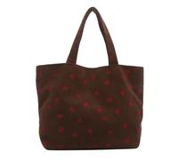 ZWCSHUU Bolso de hombro con estampado fresas for mujer, bolso mano pana, color sólido, compras gran capacidad Bolso De Pana(Coffee)