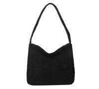 ZWCSHUU Bolso de mano pana, bolso un solo hombro, grande for mujer, bolsos casuales, grandes for compras Bolso De Pana(Black)
