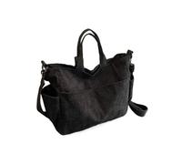 ZWCSHUU Bolso de mano pana sencillo con múltiples bolsillos, mochila informal gran capacidad, adecuado for viajes al aire libre, desplazamientos y trabajo Bolso De Pana(Black)