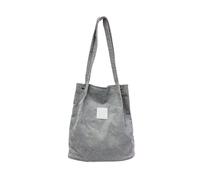ZWCSHUU Bolso de pana for mujer, bolso compras, mano con hebilla, reutilizable, literario, gran capacidad Bolso De Pana(GRAY)