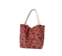 ZWCSHUU Bolso de tela con estampado flores estilo retro for mujer, bolso mano pana gran capacidad Bolso De Pana(Color2)