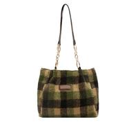 ZWCSHUU Bolso tote de felpa Bolso de felpa a cuadros for otoño e invierno, terciopelo cordero, for la mano, bajo el brazo, bolso hombro a, gran capacidad(Green)