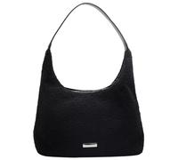 ZWCSHUU Bolso tote de felpa Bolso de hombro felpa for mujer, bolso mano grande y esponjoso, piel sintética, for citas(Black)