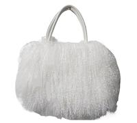 ZWCSHUU Bolso tote de felpa Bolso de mano piel cordero invierno for mujer, informal, pelo largo, for hombro(WHITE)