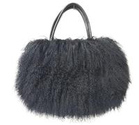 ZWCSHUU Bolso tote de felpa Bolso de mano piel cordero invierno for mujer, informal, pelo largo, for hombro(Black)