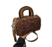 ZWCSHUU Bolso tote de felpa Bolso de mano piel cordero moda for mujer, bolso bandolera invierno for(Red)