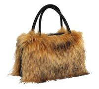 ZWCSHUU Bolso tote de felpa Bolso de mano piel sintética for mujer, color liso, for otoño e invierno, viaje(Khaki)