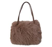 ZWCSHUU Bolso tote de felpa Bolso de mano piel sintética for mujer, tipo cubo, felpa, suave, for invierno, bandolera(Coffee)