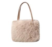 ZWCSHUU Bolso tote de felpa Bolso de mano piel sintética for mujer, tipo cubo, felpa, suave, for invierno, bandolera(Light coffee)