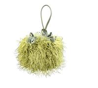 ZWCSHUU Bolso tote de felpa Bolsos de hombro felpa lana sintética for mujer, bolso tipo cubo con cordón piel for niñas, mano pelo for(Matcha green)