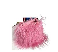 ZWCSHUU Bolso tote de felpa Bolsos de hombro felpa lana sintética for mujer, bolso tipo cubo con cordón piel for niñas, mano pelo for(Dark Pink)