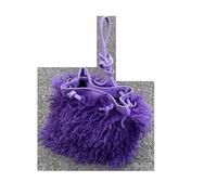 ZWCSHUU Bolso tote de felpa Bolsos de hombro felpa lana sintética for mujer, bolso tipo cubo con cordón piel for niñas, mano pelo for(Dark Purple)