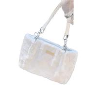 ZWCSHUU Bolso tote de felpa Bolsos de mano peludos for mujer, bolsos piel sintética invierno for, elegantes hombro felpa suave for(WHITE)