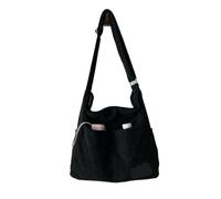 ZWCSHUU Bolsos de hombro pana for mujer, estilo informal, universitario, tipo shopper, con múltiples bolsillos, gran capacidad, bolsos mano Bolso De Pana(Black)