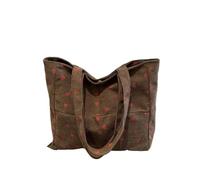 ZWCSHUU Bolsos de mano casuales pana con estampado fresas for mujer, bolsos hombro versátiles gran capacidad, for Bolso De Pana(Coffee)