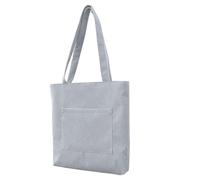 ZWCSHUU Bolsos de mano pana gran capacidad for compras for mujer, bolsos hombro casuales vintage minimalistas Bolso De Pana(Light Grey)
