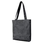 ZWCSHUU Bolsos de mano pana gran capacidad for compras for mujer, bolsos hombro casuales vintage minimalistas Bolso De Pana(Black)