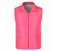 ZWCSHUU Chaleco de Seguridad Chaleco reflectante multibolsillos rojo for trabajo voluntario, uniforme publicitario for actividades, texto impreso(Rose Red,4XL)