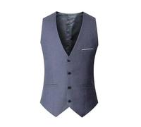 ZWCSHUU Chaleco Hombre Vestir Chalecos de negocios casuales for hombres Chaleco formal ajustado gran tamaño for traje boda baile graduación(Gray2,5XL)