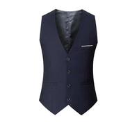 ZWCSHUU Chaleco Hombre Vestir Chalecos de negocios casuales for hombres Chaleco formal ajustado gran tamaño for traje boda baile graduación(Blue3,XL)