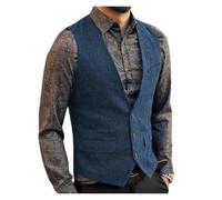 ZWCSHUU Chaleco Hombre Vestir Chalecos de traje con cuello en V profundo, chaleco madera espiga negocios Formal clásico, ajustado for hombre for boda(Light blue,S)