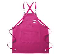 ZWCSHUU Delantal de Lona de algodón Grueso for el hogar, cafetería, Cocina, Restaurante, Delantal de Trabajo, Delantal for Hombres Delantal de Trabajo(Pink)