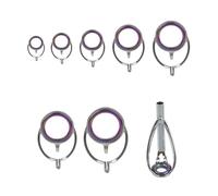 ZWCSHUU Guías de caña de Pescar Kit de reparación guía Punta caña Pescar, Anillo, Superior Acero Inoxidable, reemplazo Ojos fundición giratoria(8PCS)