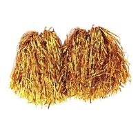 ZWCSHUU Pompones De Porristas Pompones de Animadora, decorador Fiesta Baile Flores competición Elegante, Pelota porristas, Suministros Deportivos for Club(1pair Gold Handle)