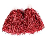 ZWCSHUU Pompones De Porristas Pompones de Animadora, decorador Fiesta Baile Flores competición Elegante, Pelota porristas, Suministros Deportivos for Club(1pair Red)