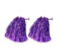 ZWCSHUU Pompones De Porristas Pompones de Baile Ligeros Pompones Animadora for Eventos Deportivos Accesorios Ambiente 2 uds Mango Antideslizante Flores Mano(Purple)