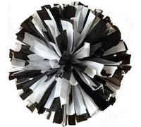 ZWCSHUU Pompones De Porristas Pompones de porristas, Mango bastón 32cm, combinación Libre Colores, no se decolora, 2 uds(Black White)